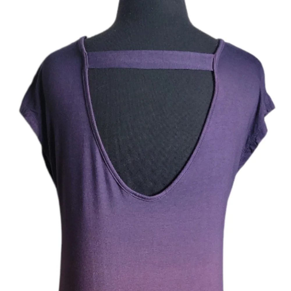 Blue Curl beachwear dip dye ombre cover up dress purple orange women's small